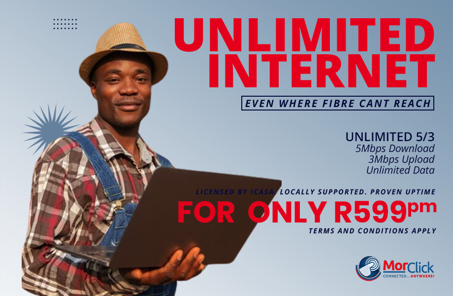 MorClick – fast, legal, ICASA-approved satellite internet for remote areas